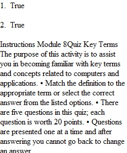 Module 8 Quiz